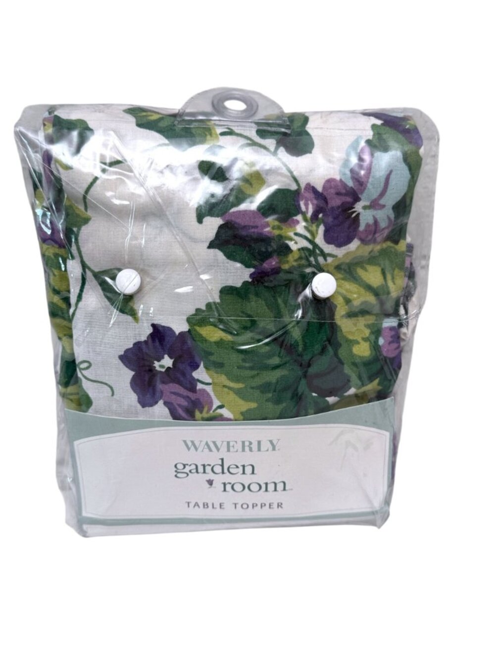 Waverly Garden Room Tablecloth  36" Round Sweet Violets Ruffle Topper NWT